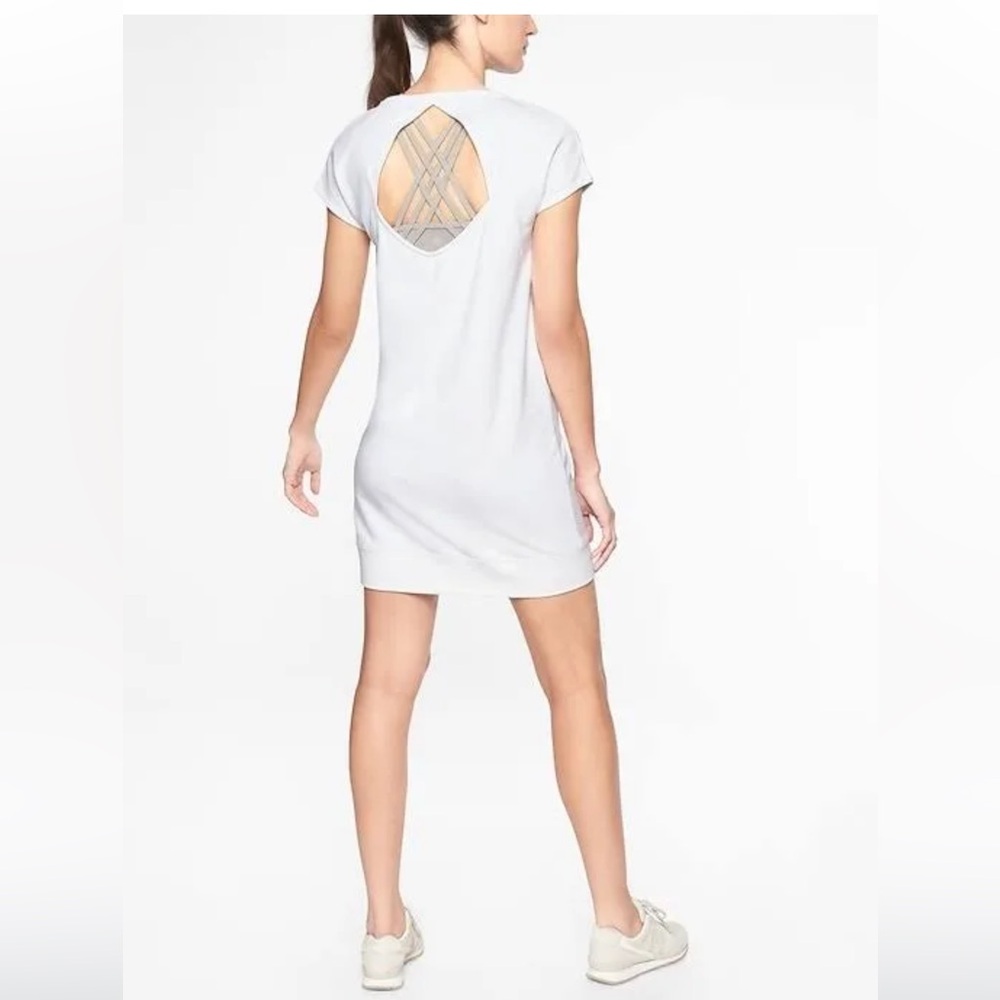 Athleta White Cocoon Mini Knit Dress NWOT
